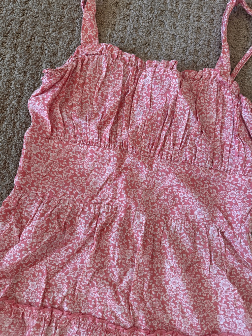 Row A - Pink Floral Smocked Sundress - Picture 2 of 5